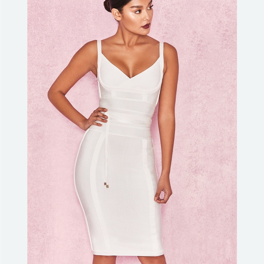 House of CB White Midi Dress